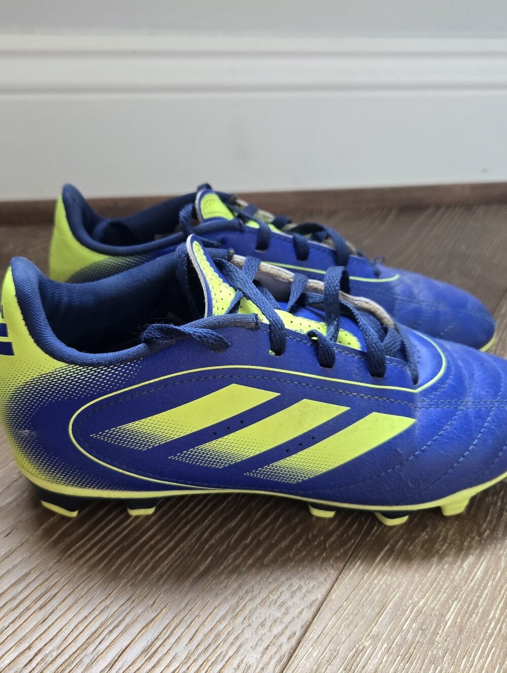 Adidas Kids' Blue & Neon Yellow Soccer Cleats
